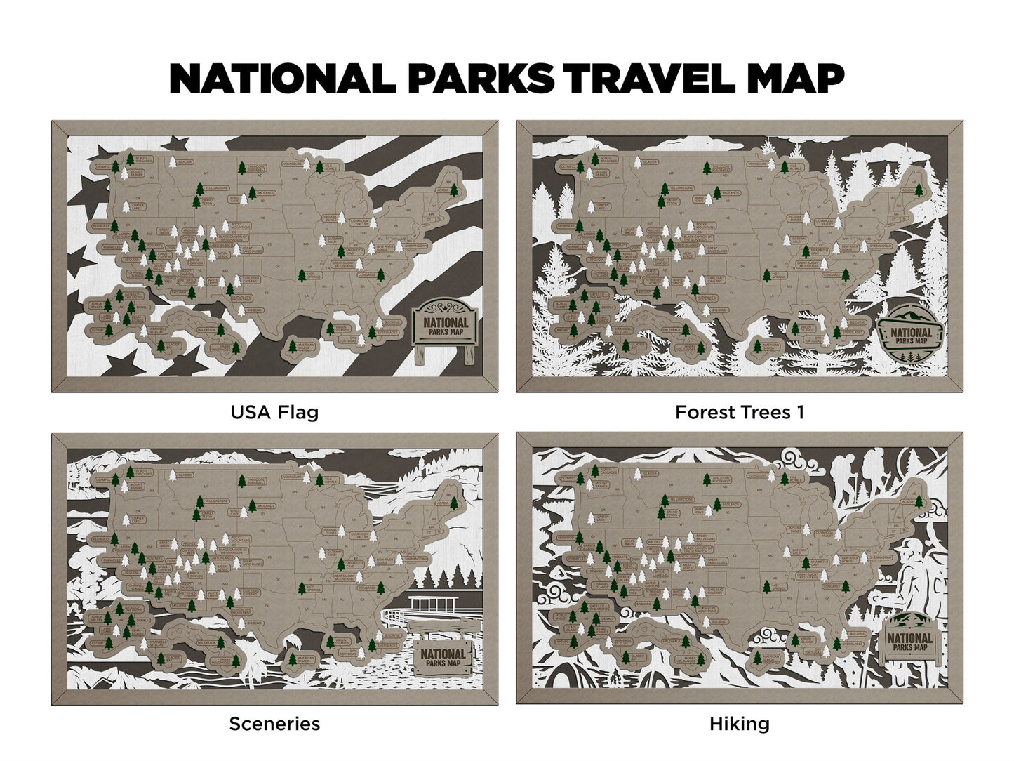 Personalized US National Park Travel Map
