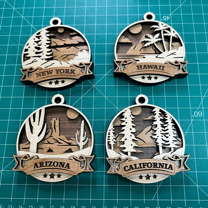 US State Ornaments - Discover America