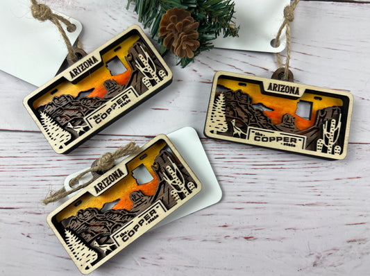 US State License Plate Ornaments