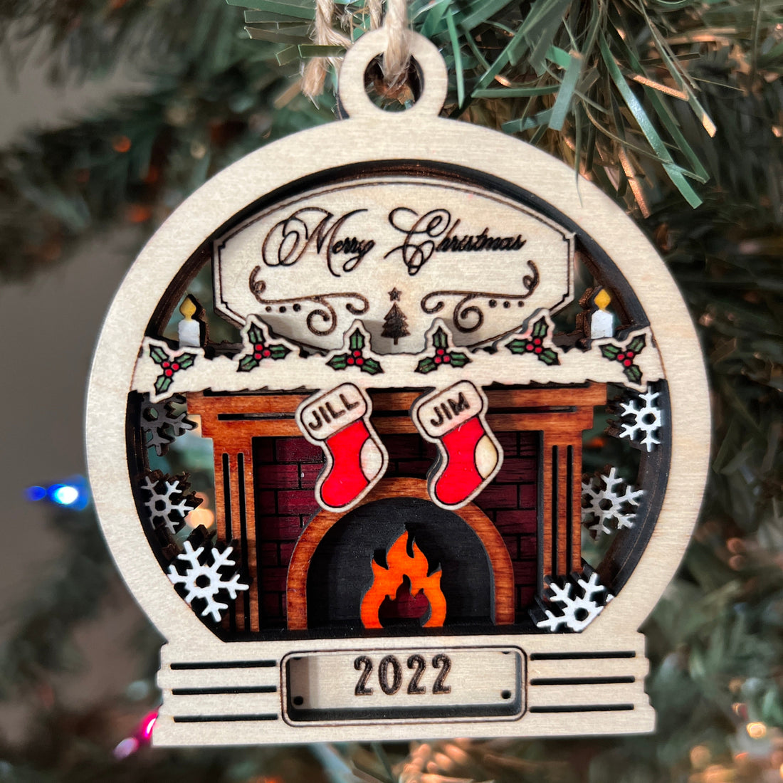 Family Fireplace Ornament