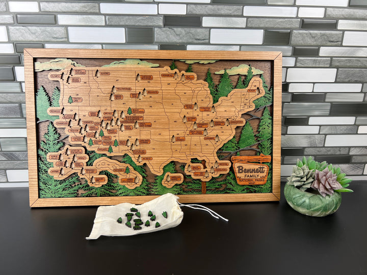 Personalized US National Park Map