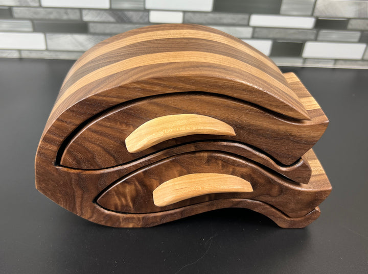 "Dolphin Play" Figured Walnut Bandsaw Box