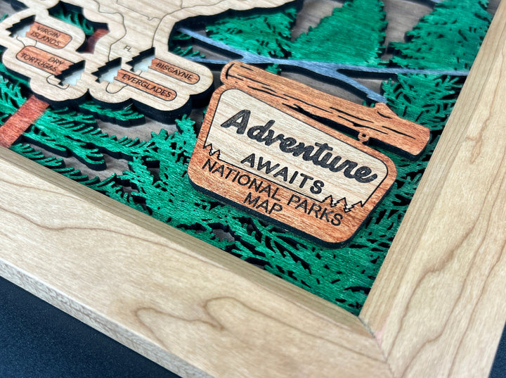 US National Park Map - Adventure Awaits (Color)