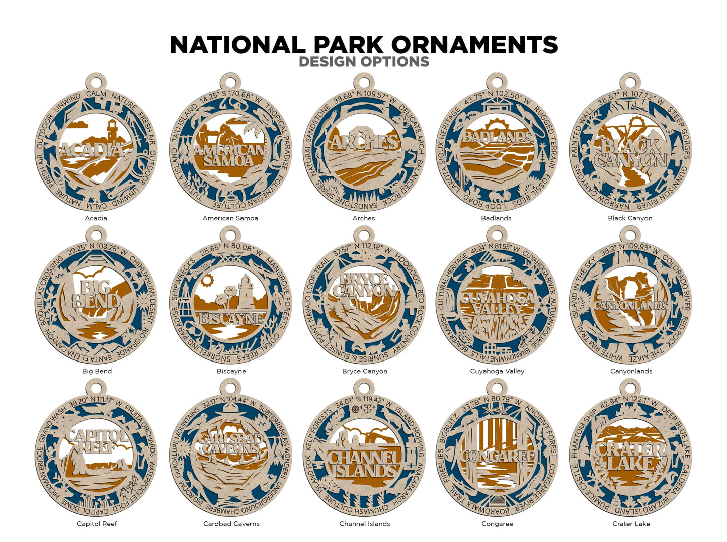 US National Park Ornaments