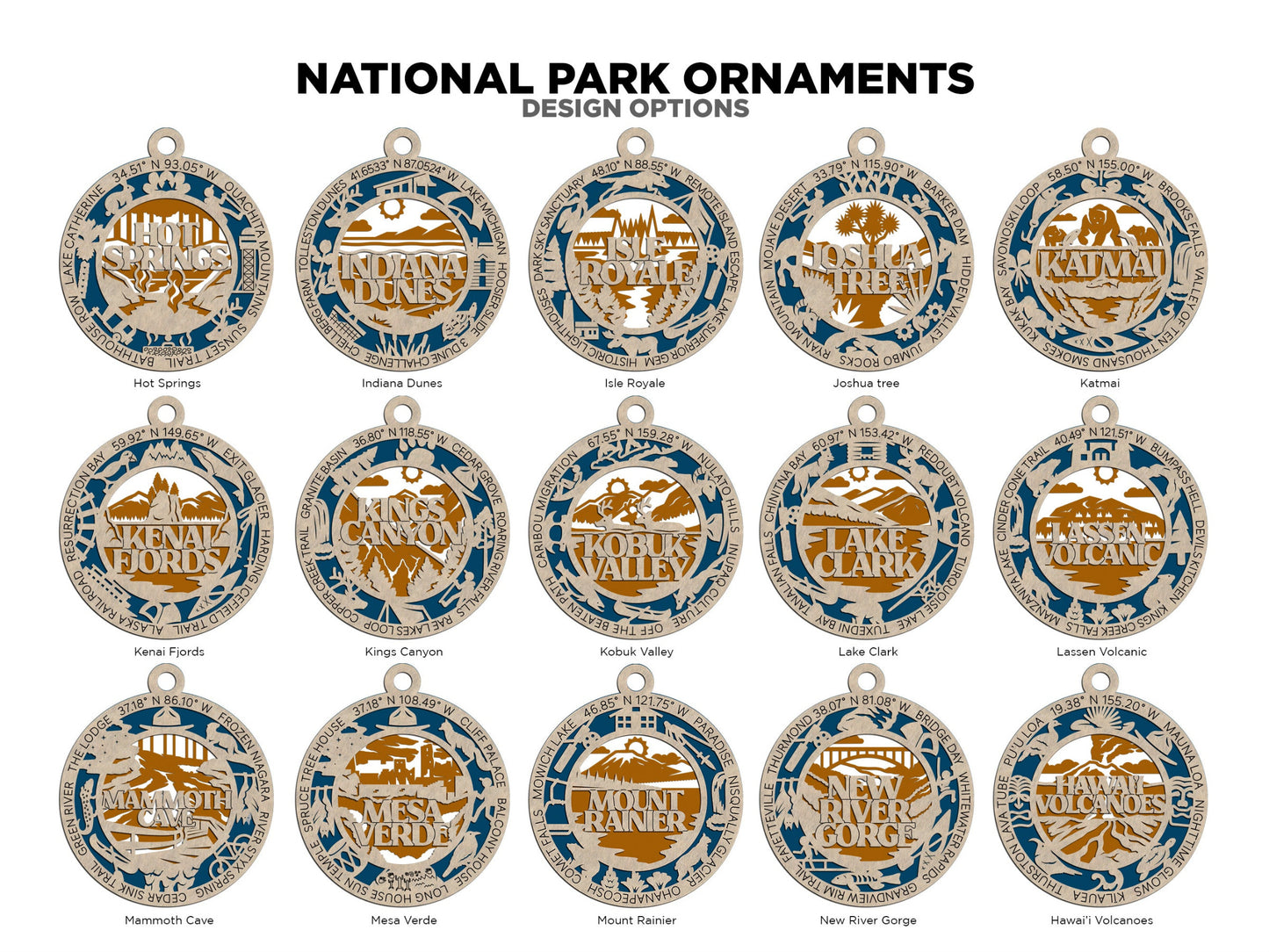 US National Park Ornaments