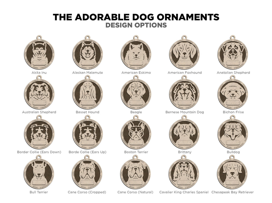 Personalized Dog Ornaments - Pack 1