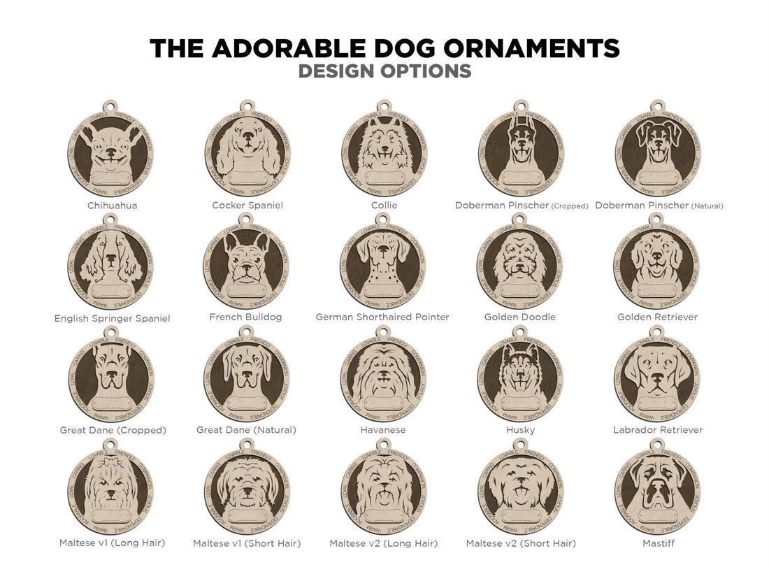 Personalized Dog Ornaments - Pack 1