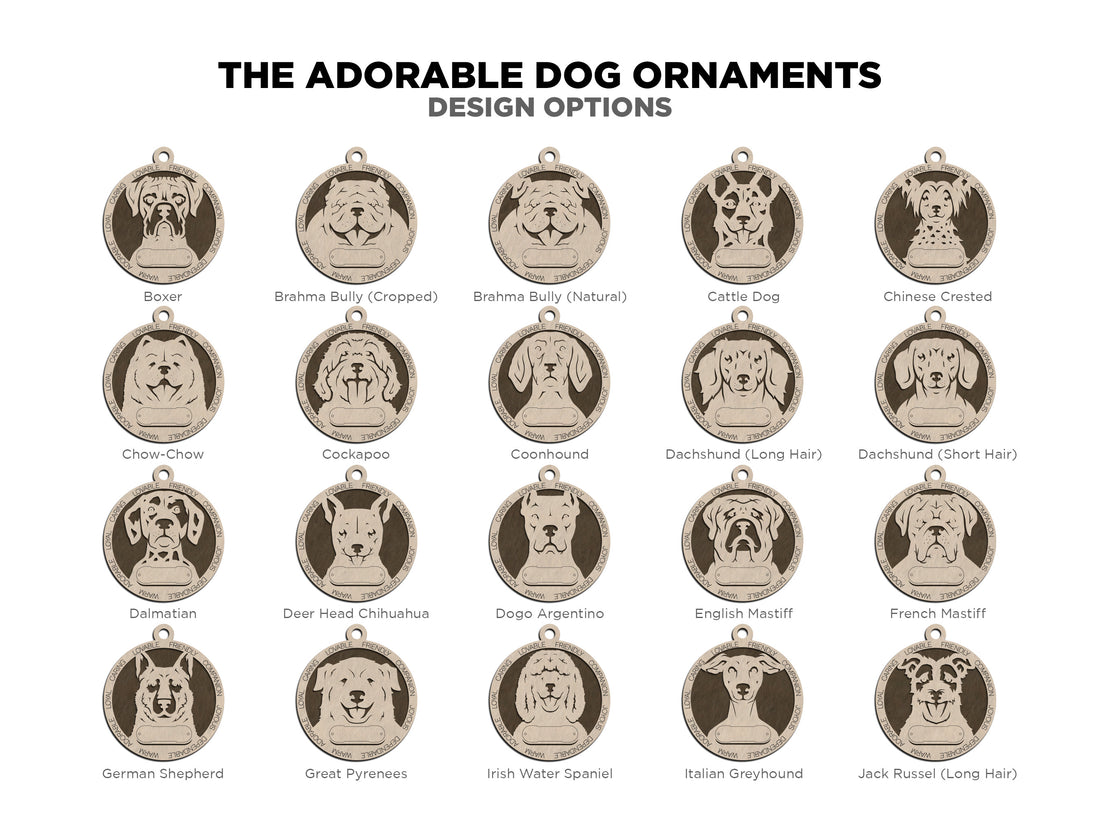 Personalized Dog Ornaments - Pack 2