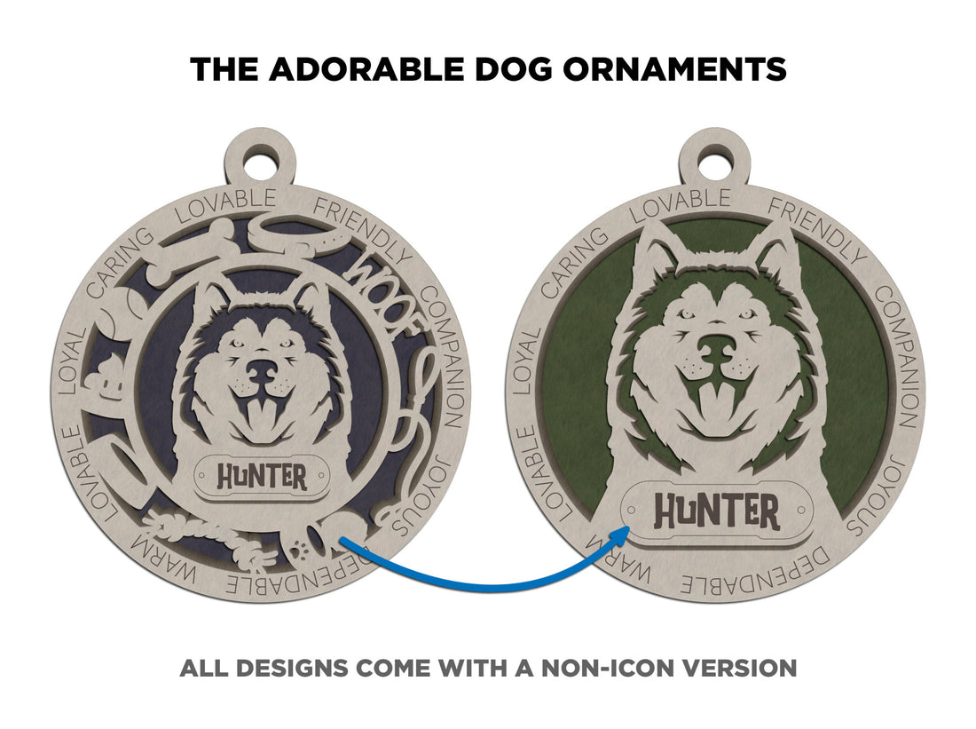 Personalized Dog Ornaments - Pack 1