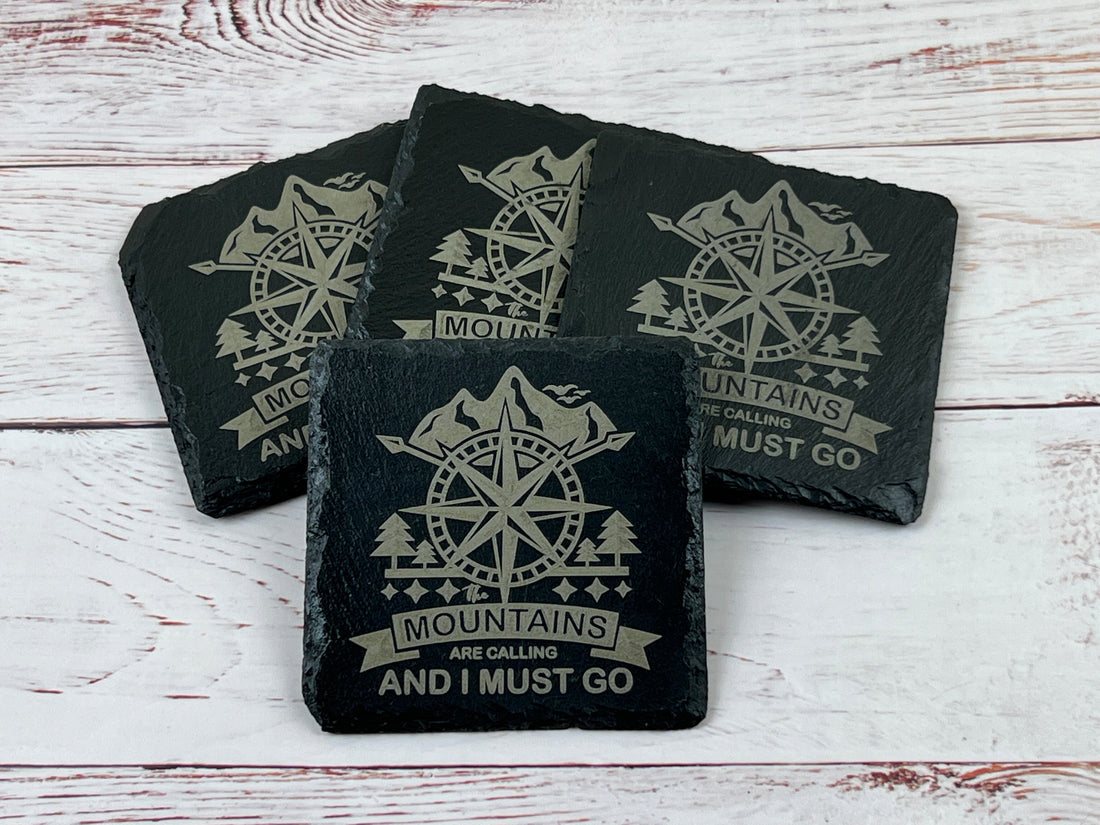 Mountains are Calling Compass Coasters