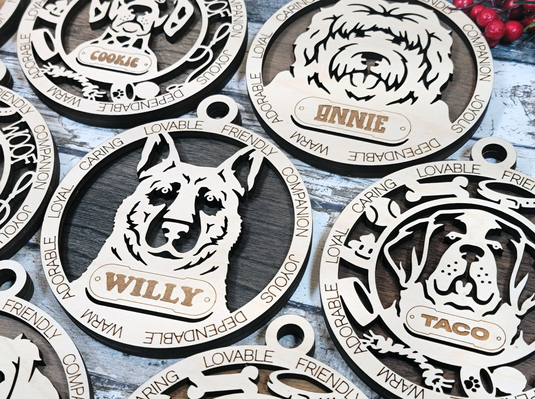 Personalized Dog Ornaments - Pack 2